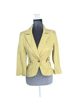 Lucca Blue Brocade Textured Jacket Size S